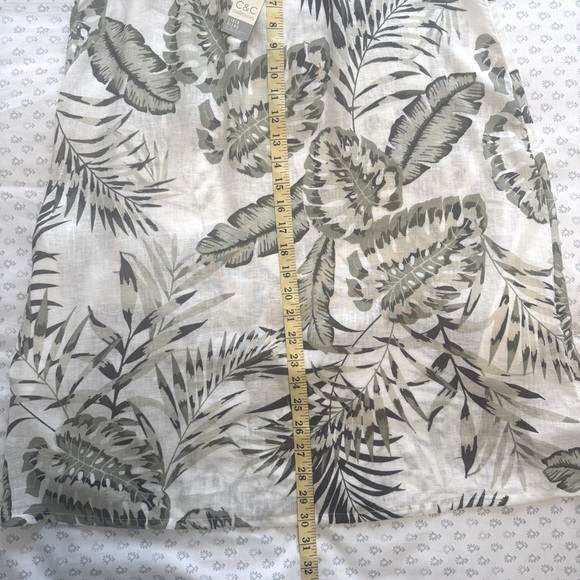 NWT C&C California Linen Blend Tropical Leaf Print Small Dress - Picture 3 of 6